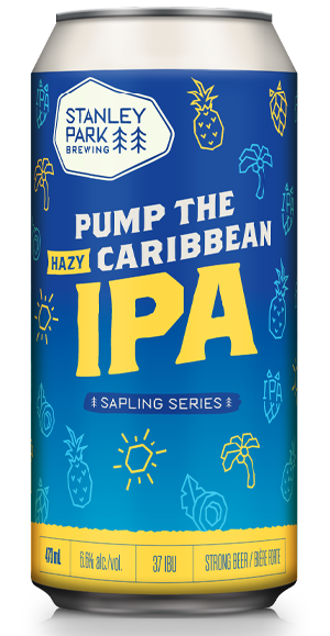a can of Pump the Caribbean Hazy IPA from Stanley Park Brewing